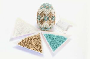 Golden Turquoise Beaded Easter Egg Kit