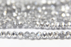 Silver Clear Facetted Crystal Donuts