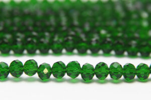Dark Emerald Green Facetted Crystal Donuts