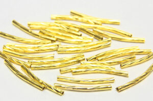 20x2mm Gold Fancy Curved Tubes