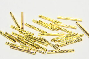 20x2mm Gold Fancy Straight Tubes