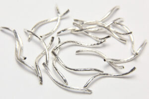 20x2mm Bright Silver Fancy Helix Tubes