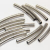 35x4mm Silver Curved Tubes