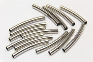 35x4mm Silver Curved Tubes