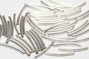 20x2mm Bright Silver Curved Tubes