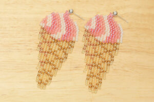 Raspberry Ripple Ice Cream Fringe Picture Earrings Kit