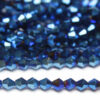 6mm Metallic Electric Blue Crystal Bicones