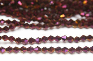 6mm Metallic Electric Purple Crystal Bicones