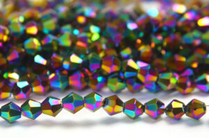 6mm Metallic Rainbow AB Crystal Bicones