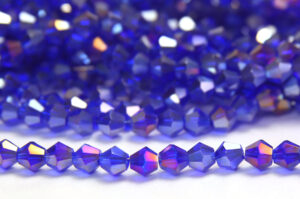 6mm Royal Blue AB Crystal Bicones