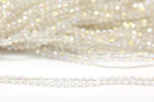 2mm Crystal AB Facetted Round Crystals