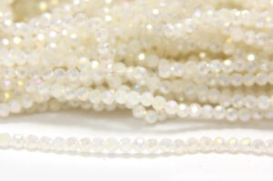 2mm Alabaster AB Facetted Round Crystals