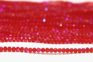 2mm Sapphire Coated Ruby Facetted Round Crystals