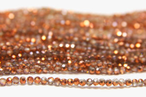 2mm Demi Coated Rose Gold Facetted Round Crystals