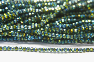 2mm Metallic Bluegrass Facetted Round Crystals