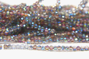 2mm Pixie Dust Lustre Facetted Round Crystals