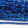 2mm Electric Blue Facetted Round Crystals