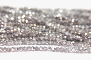 2mm Silver Clear Facetted Round Crystals