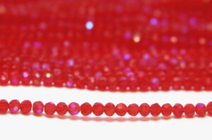 3mm Sapphire Coated Ruby Facetted Round Crystals