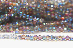 3mm Pixie Dust Lustre Facetted Round Crystals
