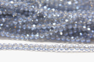 3mm Dusty Blue Lustre Facetted Round Crystals