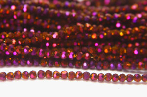 3mm Mystic Purple Facetted Round Crystals