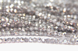 3mm Silver Clear Facetted Round Crystals