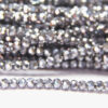 3mm Metallic Silver Facetted Round Crystals