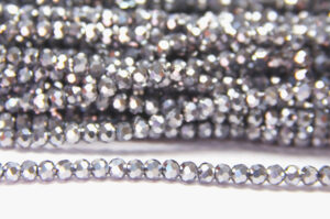 3mm Metallic Silver Facetted Round Crystals