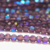 4mm Sapphire Coated Purple Facetted Round Crystals