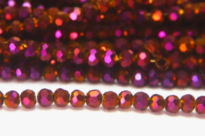4mm Mystic Purple Facetted Round Crystals