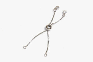 24K White Gold Plated Adjustable Ball Clasp
