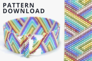 Pyramid Puzzle Odd Count Peyote Bracelet with Beaded Clasp Pattern Download