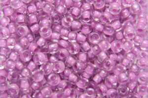 Colour Lined Light Fuschia Preciosa 8/0 Seed Beads