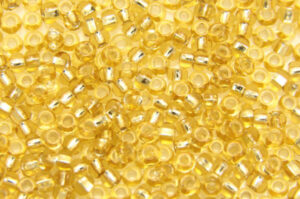 Silver Lined Gold Preciosa 8/0 Seed Beads