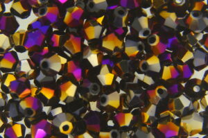 3mm Mystic Purple Jet Aurora Precision Bicones