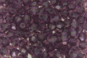 3mm Purple Lustre Aurora Precision Bicones