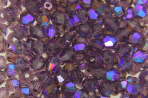 3mm Sapphire Coated Purple Aurora Precision Bicones