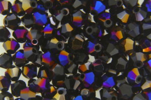 3mm Electric Purple Jet Aurora Precision Bicones