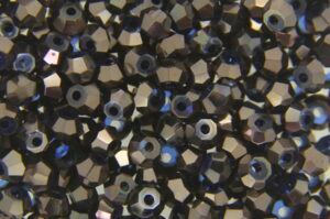 3mm Charcoal Lustre Royal Blue Aurora Precision Bicones