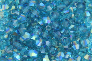 3mm Neptune Azure Blue AB Aurora Precision Bicones