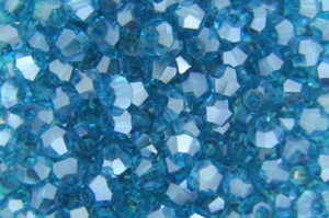 3mm White Lustre Sea Blue Aurora Precision Bicones
