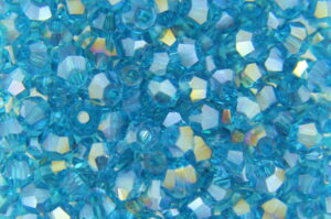 3mm Sea Blue AB Aurora Precision Bicones