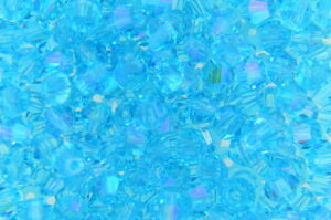 3mm Sapphire Coated Aqua Aurora Precision Bicones