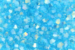3mm Aqua AB Aurora Precision Bicones
