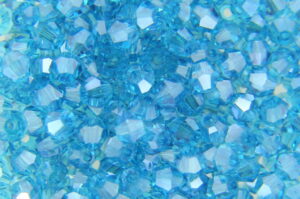 3mm White Lustre Aqua Aurora Precision Bicones