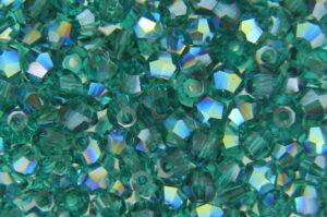 3mm Neptune Emerald AB Aurora Precision Bicones
