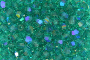 3mm Sapphire Coated Emerald Aurora Precision Bicones