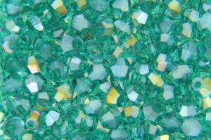 3mm Emerald AB Aurora Precision Bicones