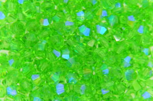 3mm Sapphire Coated Spring Green Aurora Precision Bicones